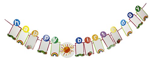 World of Eric Carle, The Very Hungry Caterpillar Party Supplies, Happy Birthday Photo Garland Decoration, Paper, 3M