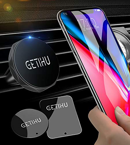 GETIHU Car Phone Mount Universal Air Vent Magnetic Cell Phone Holder for iPhone X 8 7 6s 6 5s 5 Plus Samsung HTC Motorola BlackBerry Smartphone GPS Stand(Black)