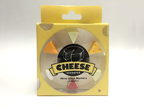 Wine Glass Markers with Colorful and Stylish Design - Set of 6 (Cheese)