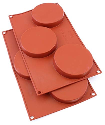 Oggibox 3-Cavity Silicone Disc Mold for Cake, Pie, Custard, Tart and Resin Coaster, Soap, Resin and More Pack of 2