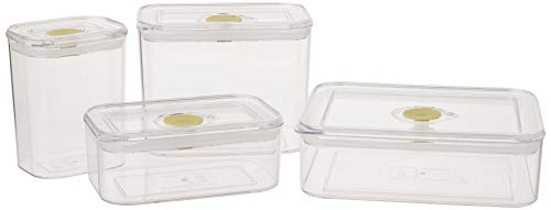 Synziar Storage Lids 4 Pieces Air-Tight Food Containers Set BPA Free, 1 White
