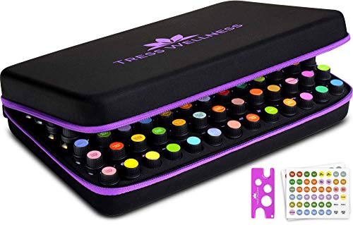 Essential Oil Spa Storage System [MULTIPLE SIZES] + Oil Opener & Stickers - Holds Young Living & Doterra bottles 5,10,15,20 ml