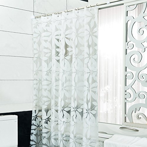 ehoomely Shower Curtain Liner Mildew Resistant with Hooks Semi Clear PEVA for Bathroom 72" x 78"(H)
