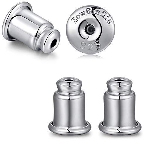 Safety Security Magic Earring Backs Locking Silver Earring Backs Nickel Free Hypoallergenic Universal Earring Backs Post Earring Backs for Studs 925 Sterling Silver Earring Backs for Women