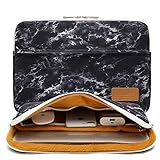 Canvaslife Black Marble Pattern 360 Degree Protective 13 inch Canvas Laptop Sleeve with Pocket 13 Inch 13.3 Inch Laptop Case