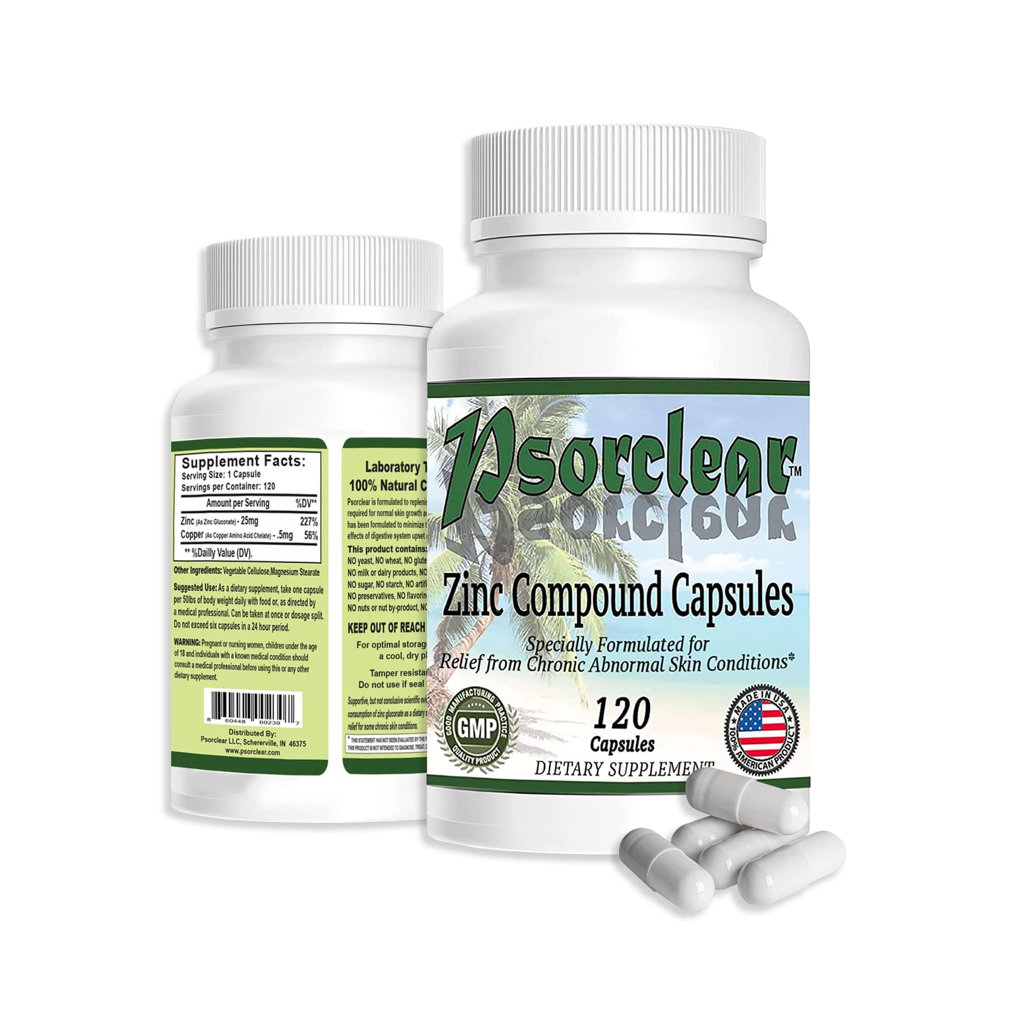 Psorclear-Psoriasis & Eczema Treatment | A Proven Effective and All-Natural Treatment for Psoriasis Eczema & Rosacea Relief That Works Rated One of The Best (120 Count Bottle)