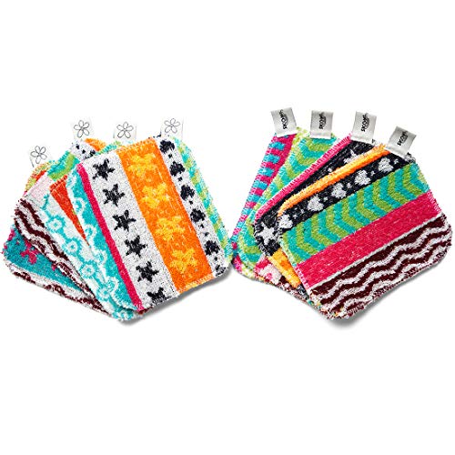 Skoy Scrub, Non-Scratching, Reusable Scrub for Kitchen and Household Use, Environmentally-Friendly, Dishwasher Safe, Plastic-Free Packaging, 4-Pack â€“ Assorted Colors