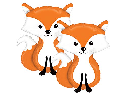 Set of 2 Adorable Woodland Fox 36" Foil Party Balloons