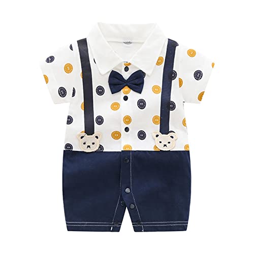 GORBAST Newborn Baby Boys' Gentleman Romper Clothes Suit Long Sleeve Jumpsuit Outfit with Bow Tie