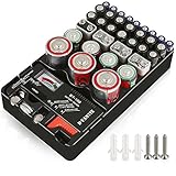 D-FantiX Battery Organizer with Tester Universal Battery Holder Storage for AA AAA C D 9V 1.5V Button Cell Batteries