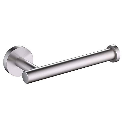 Toilet Paper Holder Brushed Steel, APLusee SUS304 Stainless Steel Modern Bathroom Kitchen Round Tissue Roll Hanger Wall Storage