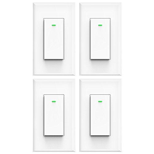 Smart Light Switch, Wifi Light Switch No Hub Required, Phone Remote Control Wireless Decora Switch, Requires Neutral Wire, Timing Schedule, Compatible with Alexa and Google Home Kuled K36 (4pack)