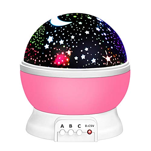 2-10 Year Old Girl Gifts, OPO LED Night Light Lamp Relaxing Light for Kids Moon Star Toys for 2-10 Year Old Girls Gifts for 2-10 Year Old Gifts Girls Toys Age 2-10 Pink OPXKD03