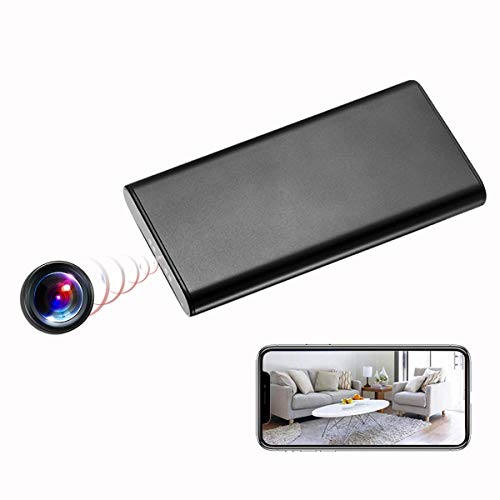 KAMRE Upgrade 1080P 10000mAh Portable WiFi Hidden Power Bank Camera with Motion Detection, Night Vision and Smart LED Light Digital Display, Nanny Spy Camera for Home and Office, Black