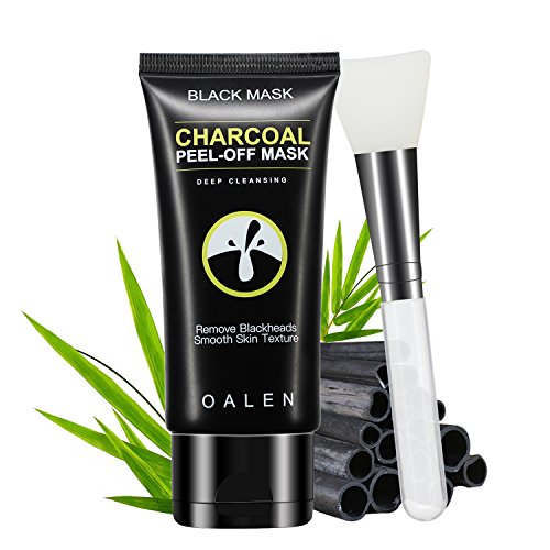 Black Mask Charcoal Peel Off Mask with Facial Brush - Blackhead Remover Purifying Peel off Mask with Facial Brush, Activated Charcoal Deep Cleansing for Face Nose Acne Treatment Oil Control (50g)
