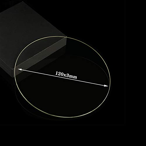 120mm X 3mm Round Borosilicate Glass Plate, 3D Printer Build Surface, Mini Delta