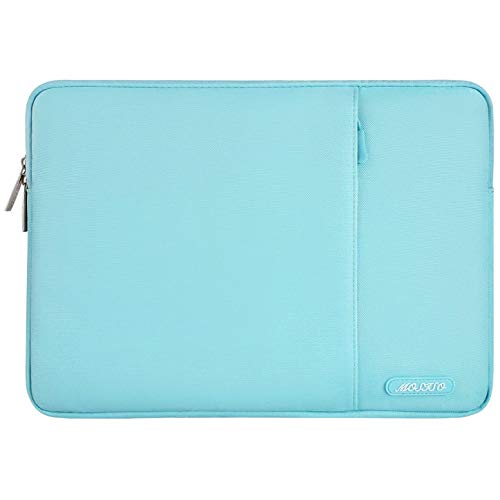 MOSISO Laptop Sleeve Bag Compatible with 13-13.3 inch MacBook Pro, MacBook Air, Notebook Computer, Water Repellent Polyester Vertical Protective Case with Pocket, Hot Blue
