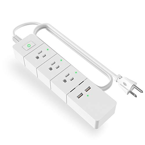 Book Cover meross Smart Power Strip, Wi-Fi Surge Protector, Compatible with Alexa, Google Assistant & IFTTT, Remote Control Individually, with 3 Smart AC Outlets and 2 USB Ports, 6ft Extension Cord - MSS425