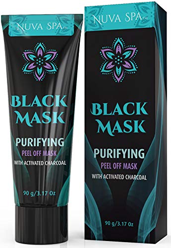 Blackhead Remover Mask, Black Mask w/Activated Charcoal, Blackhead Peel Off Mask for Deep Cleansing Face & Nose 90g (Mascarilla para Puntos Negros)