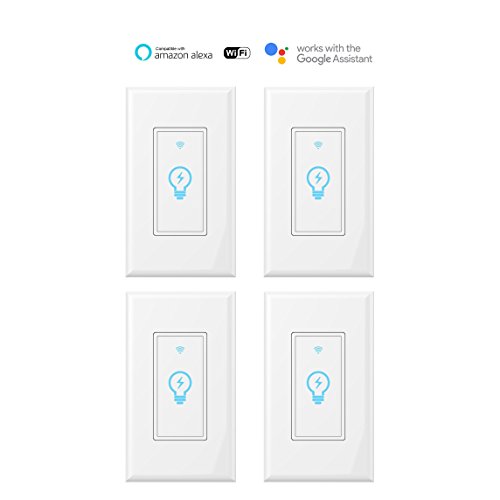 Smart Switch, WiFi Light Switch in-Wall Wireless Compatible with Amazon Alexa and Google Home, Timing Function, Suit for 1/2/3/4 Gang Switch Box, Neutral Wire Required Micmi, 4pack