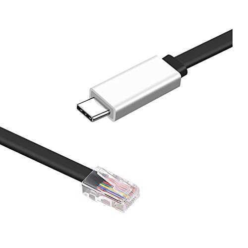 USB Type C to RJ45 Cisco Console Cable for MacBook, USB Cisco Console Cable, USB to Rj45 Console Cable, with FTDI Chip, for Router, Switch, Modem and Firewall. 2 Options. (Type C (10 FT))