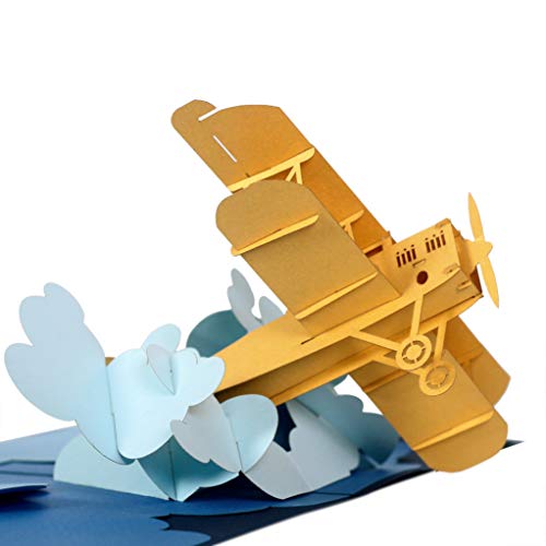 CUTE POPUP - Wonderful Airplane Card, Birthday Day Pop Up Card, Father's Day Card, Anniversary Card, Retirement Card - So Cool Bookself Decor, Suprising Memories for Husband, Boyfriend, Pilot or Daddy