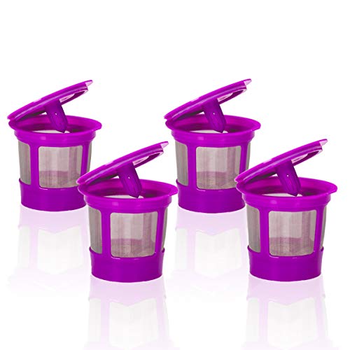 4 Pack Keurig Coffee Filter Reusable K Cups, Replacement for Keurig 2.0 and Classic 1.0 & Works with Keurig Machines and Other Single Cup BrewersFits Keurig K55 K200 K250 K300 K350 K400 K450 K460 K