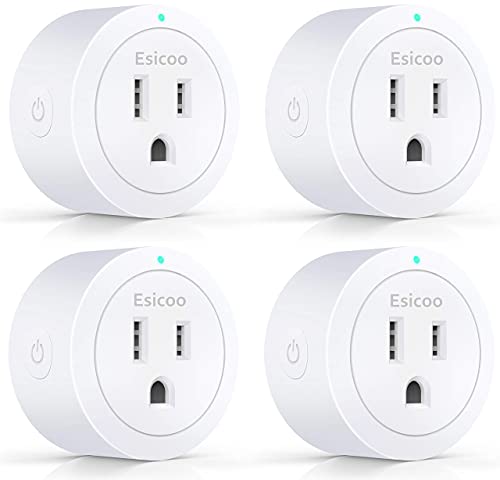 Book Cover Smart Plug ESICOO - Plug A Certified Compatible with Alexa, Echo & Google Home â€“ Only WiFi 2.4G