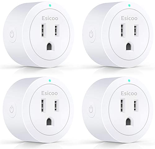 Smart Plug ESICOO - Plug A Certified Compatible with Alexa, Echo & Google Home â€“ Only WiFi 2.4G