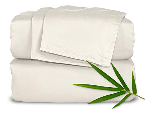 Book Cover Pure Bamboo Sheets - King Size Bed Sheets 4pc Set - 100% Organic Bamboo - Incredibly Soft - Fits Up to 16
