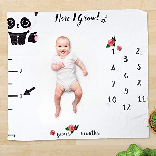 Book Cover Vagabond Baby Premium Fleece Monthly Milestone Blanket | Large Newborn Photo Background Prop | Will Not Wrinkle or Fade Like Muslin | Growing Infants & Toddlers | Perfect Shower Or Gender Reveal Gift