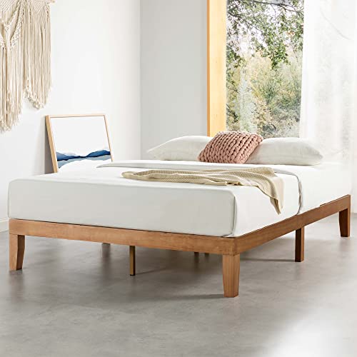 Best Price Mattress Full Bed Frame, 12" Soild Wood Platform Bed Frame w/CLASSIC Wooden Slat (No Box Spring Needed), Natural, Full Size