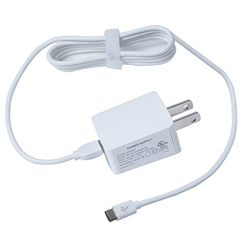 AC Charger Adapter for Amazon Kindle Paperwhite E-reader with 5ft Micro USB Cable(White)