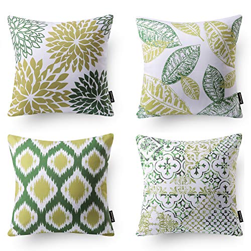 Book Cover PHANTOSCOPE Set of 4 Decorative New Living Series Green and Brown Throw Pillow Case Cushion Cover 18