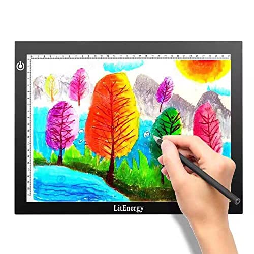 LitEnergy A4 Portable LED Light Box Trace, Light Pad USB Power LED Artcraft Tracing Light Table for Diamond Painting, Drawing, Sketching, Animation