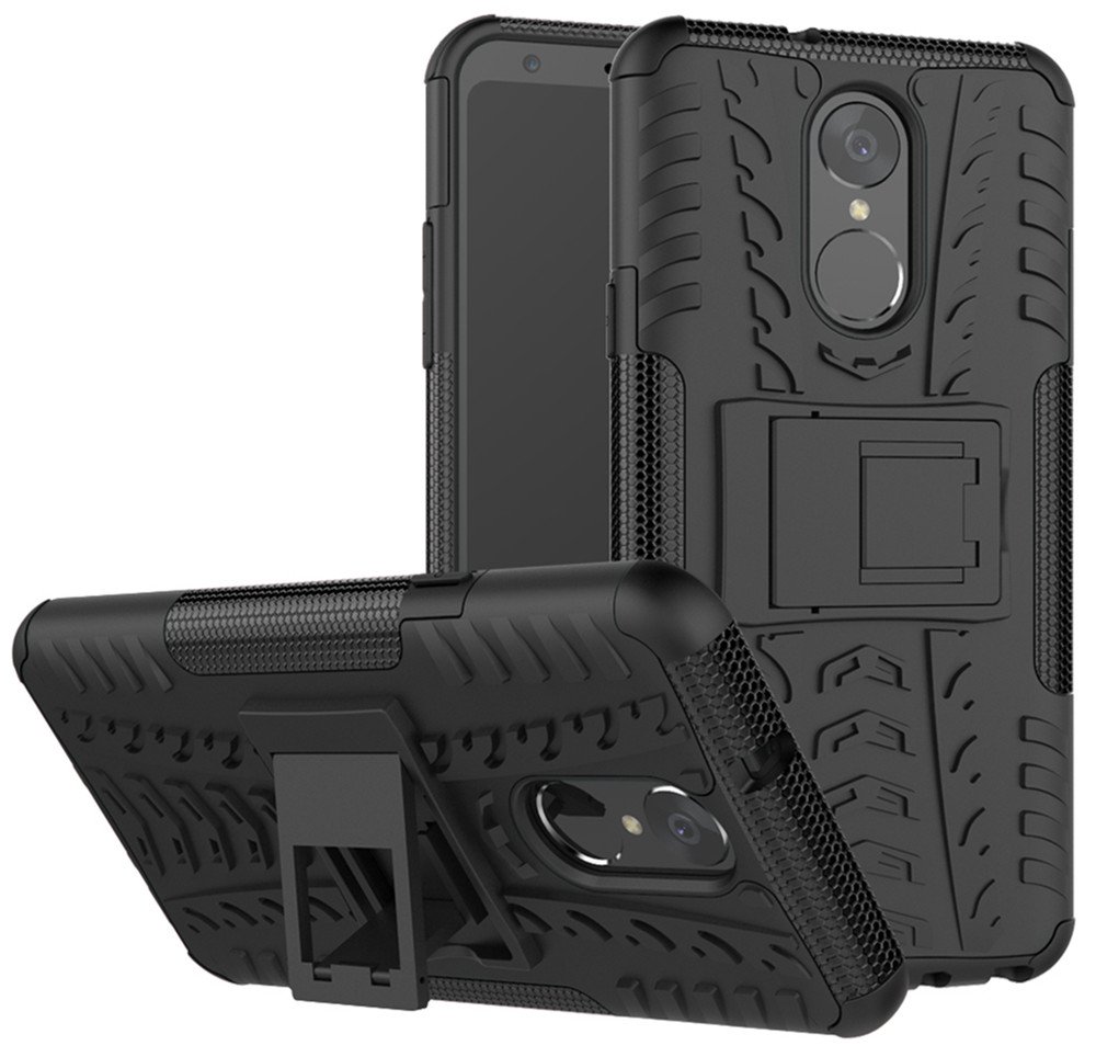 Yiakeng Compatible for LG Stylo 4 Case, LG Q Stylus Case, LG Stylo 4 Plus, Dual Layer Shockproof Wallet Slim Protective with Kickstand Hard Phone Case Cover for LG Stylo 4 (Black)