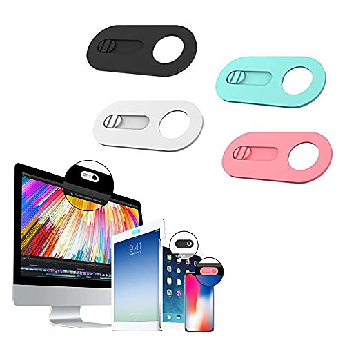 Webcam Cover Slide 4-Pack, 0.027 Inch Ultra Thin Camera Cover Slide for Laptop, Computer, Dell HP Laptop, iMac, MacBook Pro, Smartphone, Colored Webcam Privacy Cover Protect Privacy
