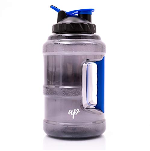 Book Cover AP Sport Half Gallon Water Bottle with Filter | Lightweight Jug for Sports | Clear Nontoxic Plastic Drink Container with Leak-Proof Lid | Best Used for Gym, Camp, Office, Running and Hiking