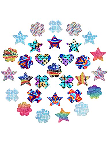 SATINIOR 15 Nipple Pasties Pairs Covers Disposable Pasties Self Adhesive Breast Cover Halloween Mermaid Costume Multicoloured