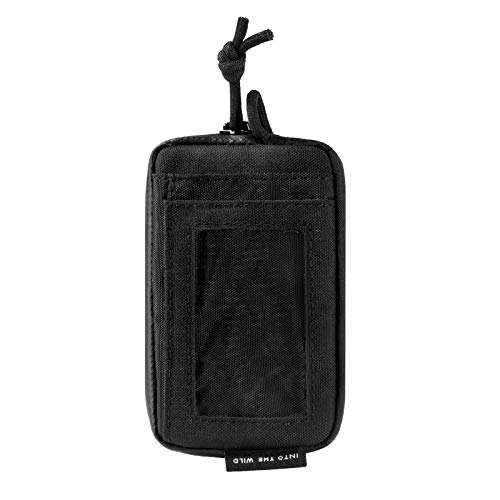 OneTigris Front Pocket Wallet with Waterproof Zippers, Small Coin Purse Change Pouch Nylon Minimalist Wallet for Men & Women (Black)