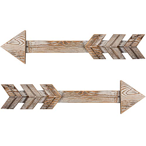 TIMEYARD Arrow Decor, Set of 2 Arrows, Rustic Wood Arrow Sign Wall Decor - Decorative Farmhouse Home Wall Hanging Decor
