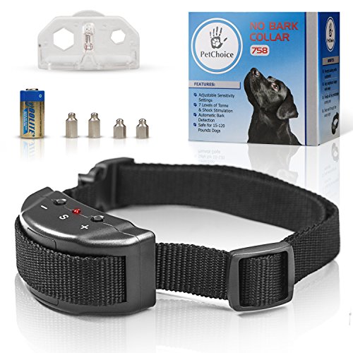 PetChoice@ Bark Collar [Humanity Device] — Dog Shock Beep Anti-Barking Collar — No Bark Safe Control for Small-Medium-Large Dogs — Smart Chip — Stop Barking Device — Adjustable Size