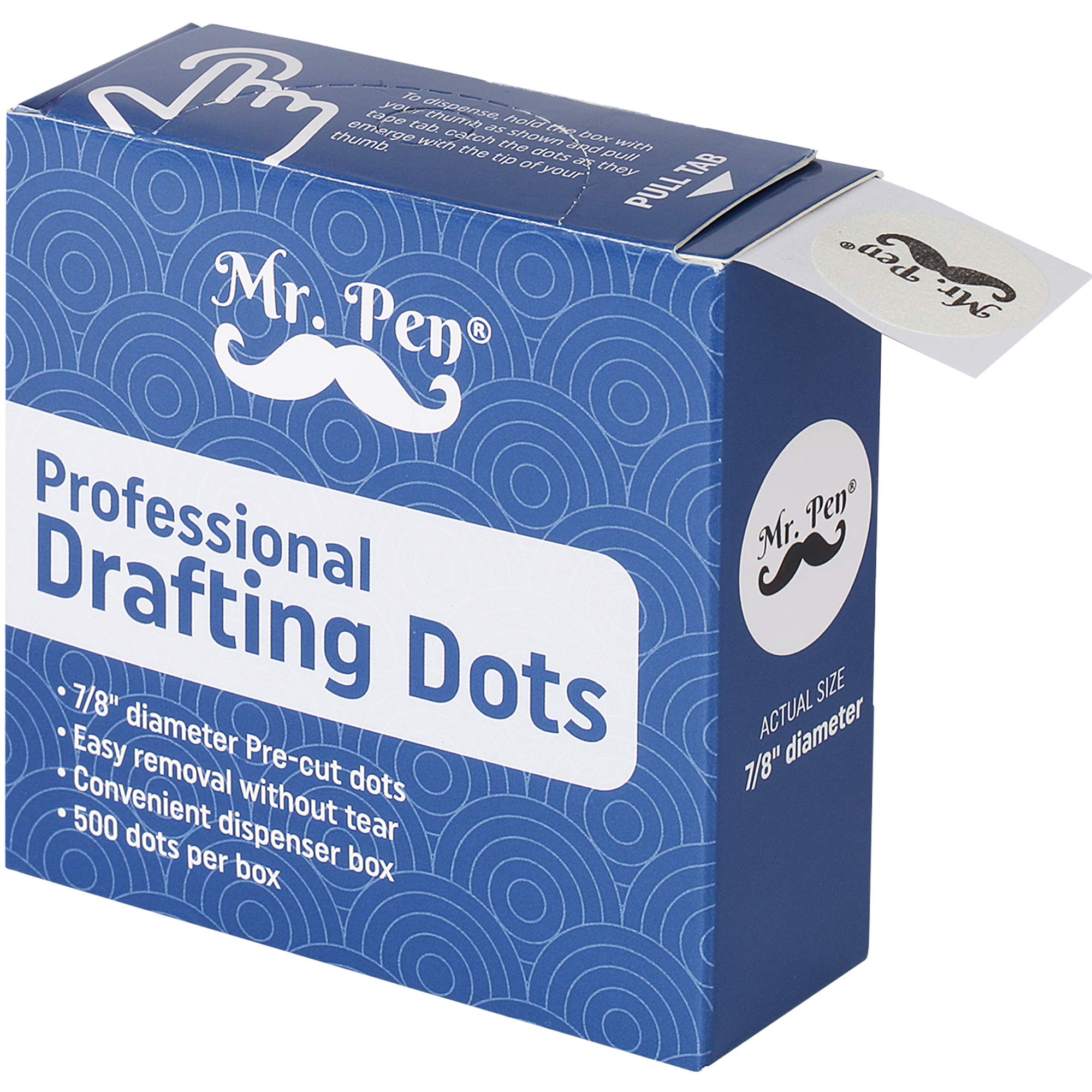Book Cover Mr. Pen- Professional Drafting Dots, 500 Pieces Drafting Dots, Art Tape, Tape Dots, Artist Masking Tape, Drafting Supplies, Architectural Dots Tape, Stationary Tape, Tape for Art and Drawing Paper