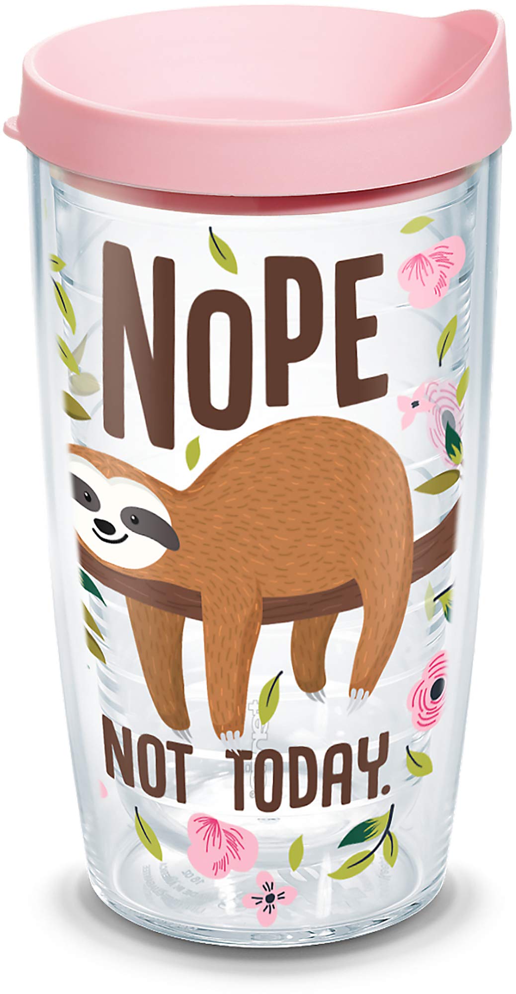 Tervis Sloth Nope Not Today Made in USA Double Walled Insulated Tumbler Travel Cup Keeps Drinks Cold & Hot, 16oz, Classic Classic 16oz