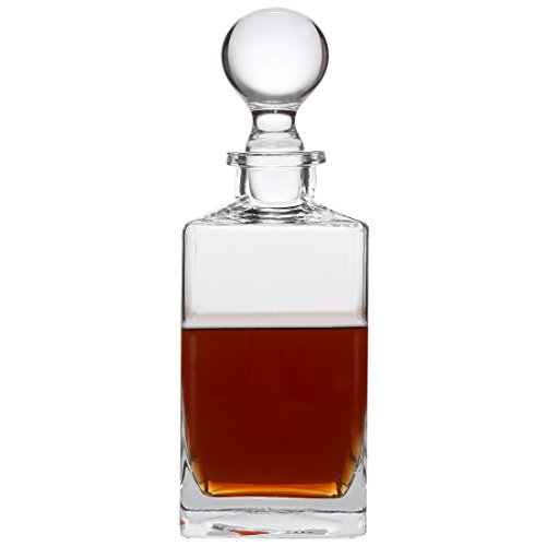 Lily's Home Wine, Liquor and Whiskey Decanter with Glass Stopper. 32 Oz.