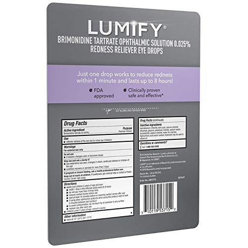 Lumify Redness Reliever Eye Drops, 7.5mL/0.25 fl oz (Pack of 2)