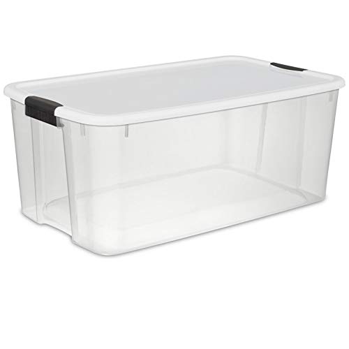 STERILITE 116 Quart Ultra Clear Plastic Storage Tote Container with Latching Lid (12 Pack)