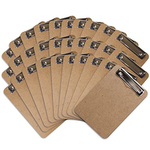 Mini Clipboard 6" x 9" (Set of 30) Memo Clipboard | Small Clipboard | Small Clipboards Pack | Mini Clipboards | Low Profile Clip, Classroom Supplies