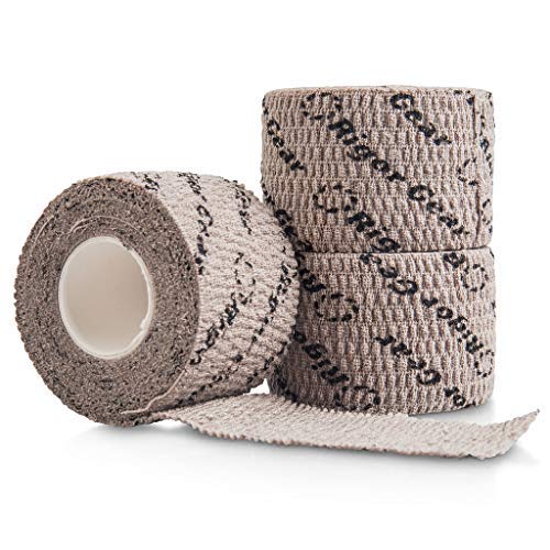 Stretchy Sticky Lifting Athletic Tape - Rigor Gear Flexible Cotton Sports Weightlifting Tape - Premium Finger Tape - Self Adhesive, Use for Boxing, Climbing, Crossfit Tape (Grey, 1 Roll)