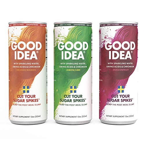 Good Idea - Blood Sugar Balance - Subtle Natural Flavors - Drink with Meals - 12 Ounce Cans, 12 Count, Variety Pack